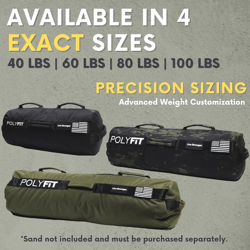 Polyfit Sandbag Pro - Workout Sandbag with Triple Closure Filler Bag and Reinforced Nylon Webbing - Sand Not Included - Multiple Colors & Sizes - Image 2